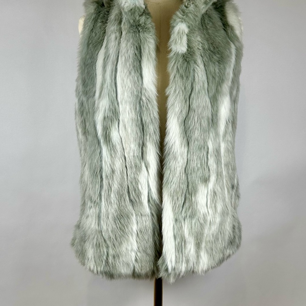 abercrombie Kids Faux Fur Vest, Size 15/16, Gray/White, NWT